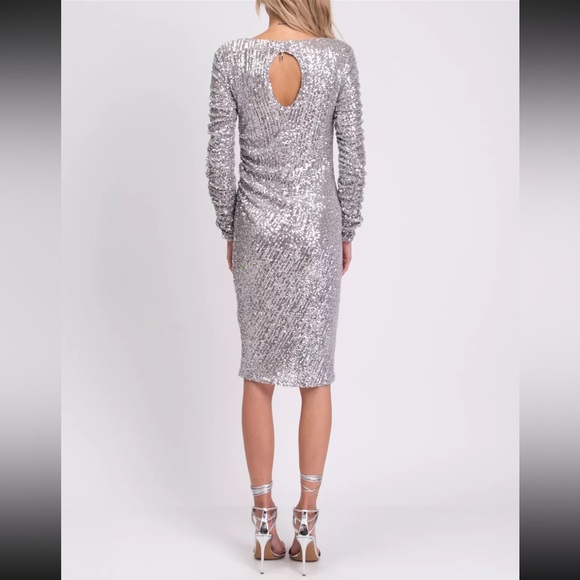 PATRIZIA PEPE silver sequin part dress Sizs XS-S NWT - Picture 3 of 9